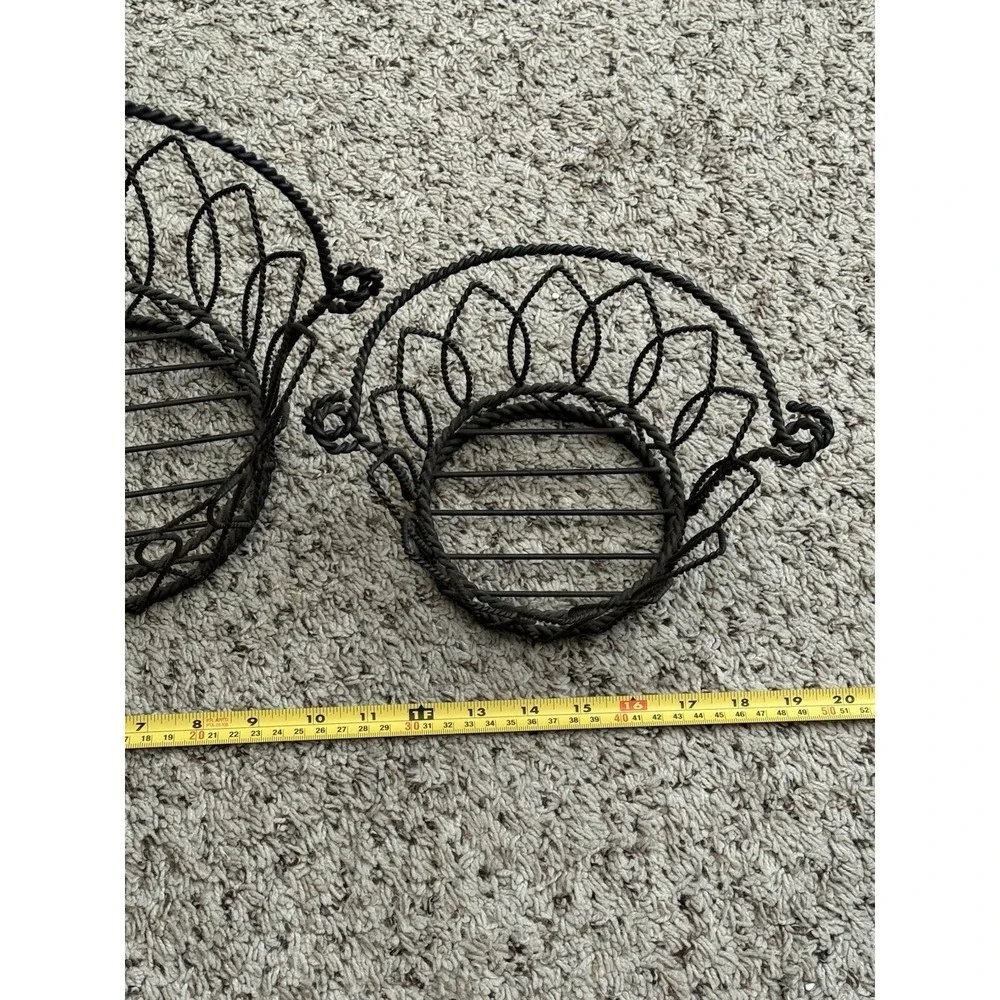 Black Metal Baskets With Handles Set Of 2